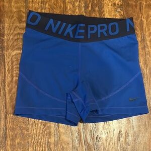 Nike Pro Royal Blue Shorts with Black Waistband